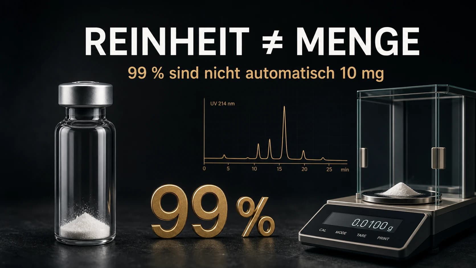 PeptiKing vs. 99-%-Marketing: Warum Reinheit nicht die Menge im Vial beweist