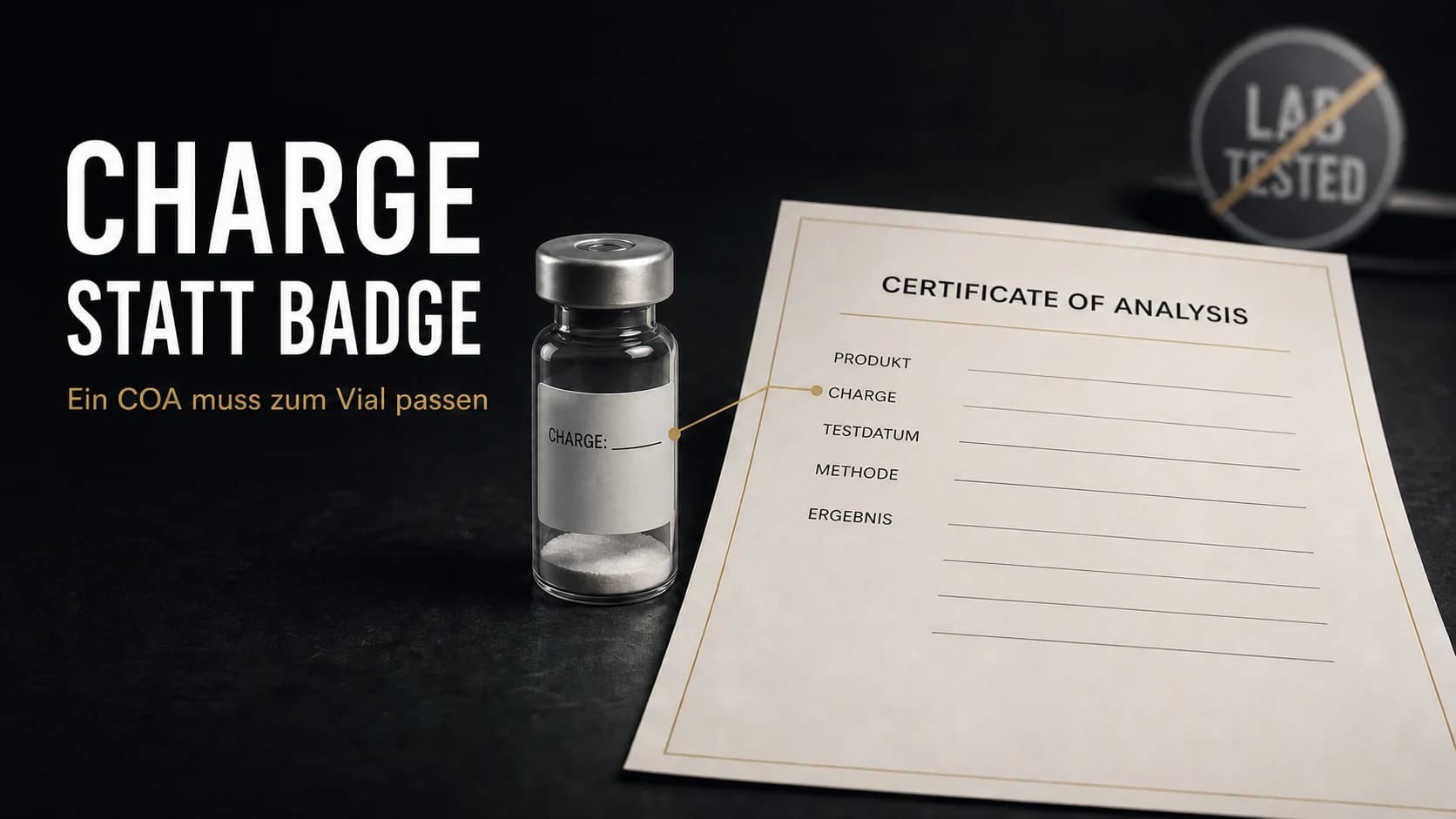 PeptiKing vs. „Lab Tested“-Badges: Warum nur ein Chargen-COA wirklich weiterhilft