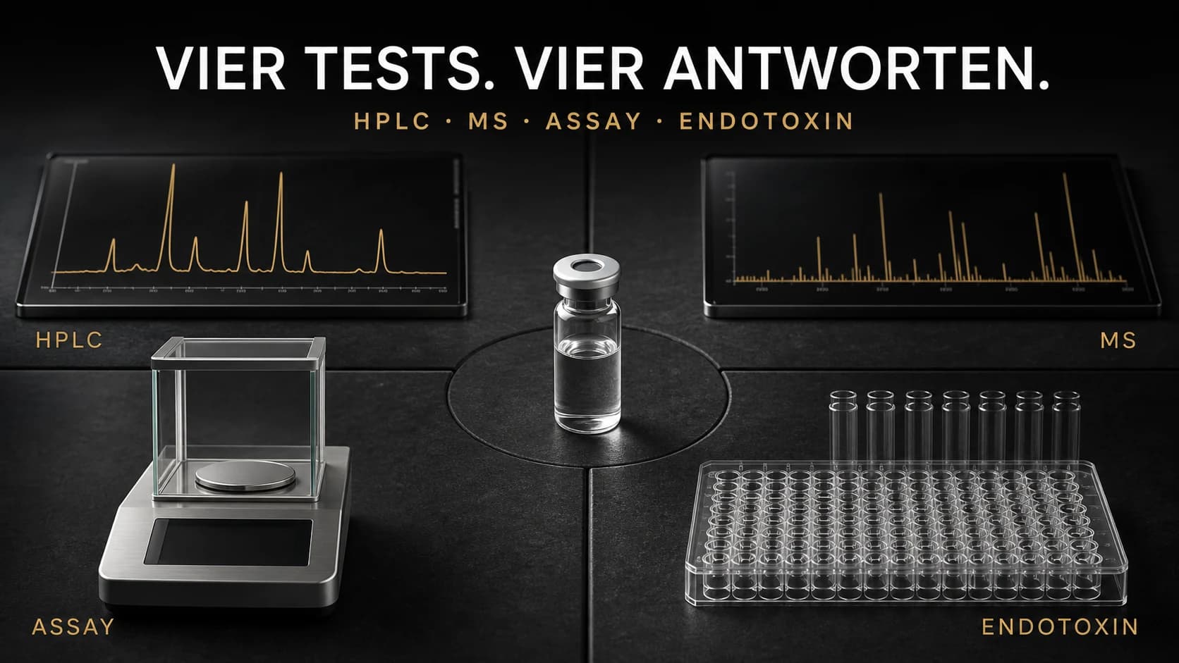 PeptiKing Laborcheck: HPLC, MS, Assay und Endotoxin sind vier verschiedene Nachweise